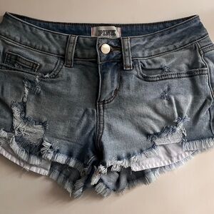 PINK Victoria's Secret Distressed Denim Shorts - Blue